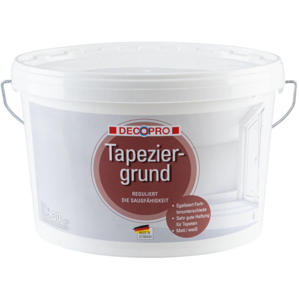 DECOPRO Tapeziergrund 5 Liter wei&szlig; f&uuml;r ca. 30 m&sup2;