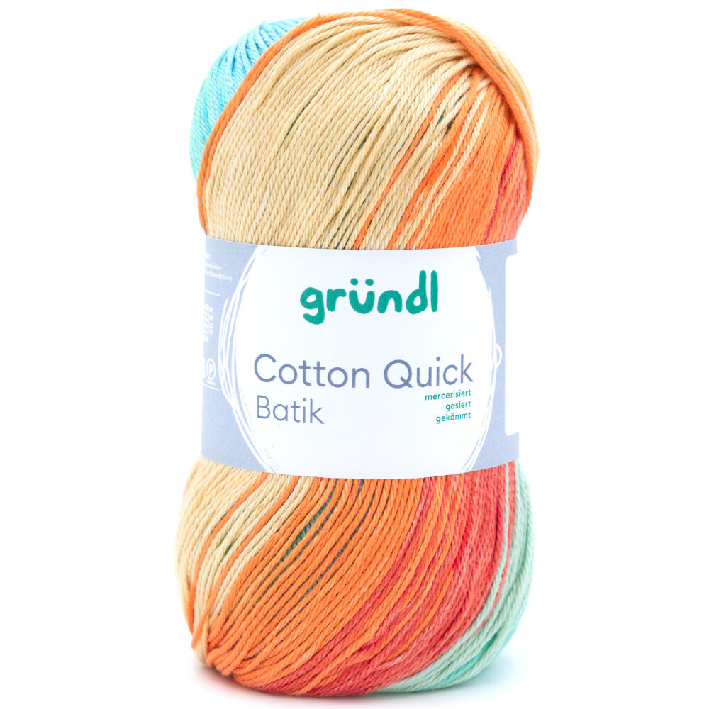 Garn Cotton Quick 100 g, hellblau-gr&uuml;n-mais-orange