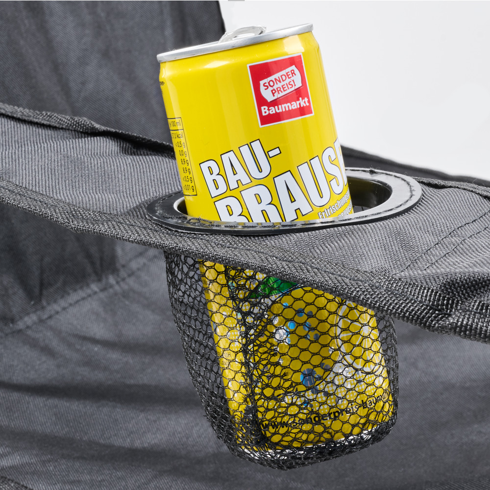 Campingstuhl klappbar schwarz mit Metallgestell und Tragetasche image number 1