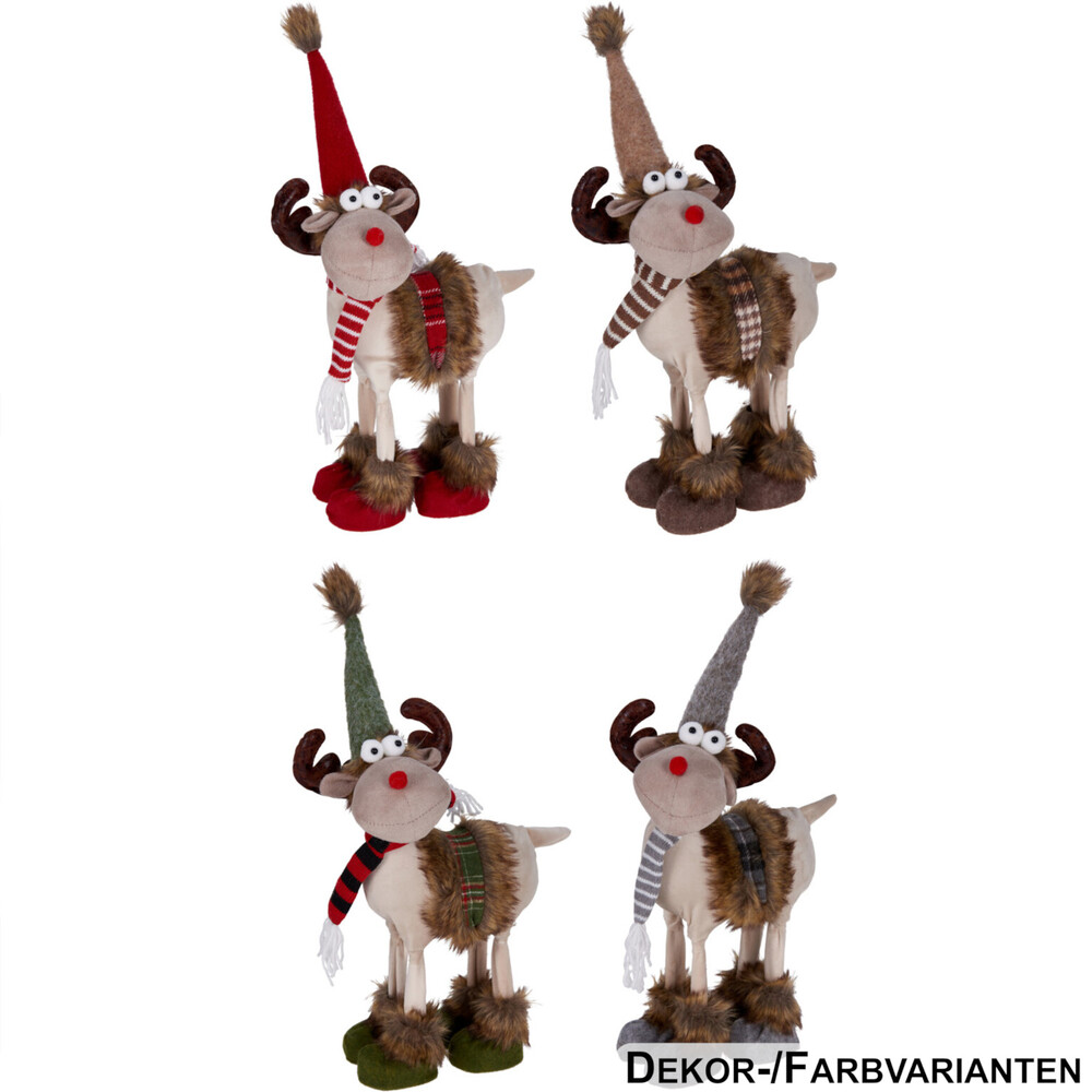 Dekofigur Rentier 23 x 37 cm, 4-fach sortiert