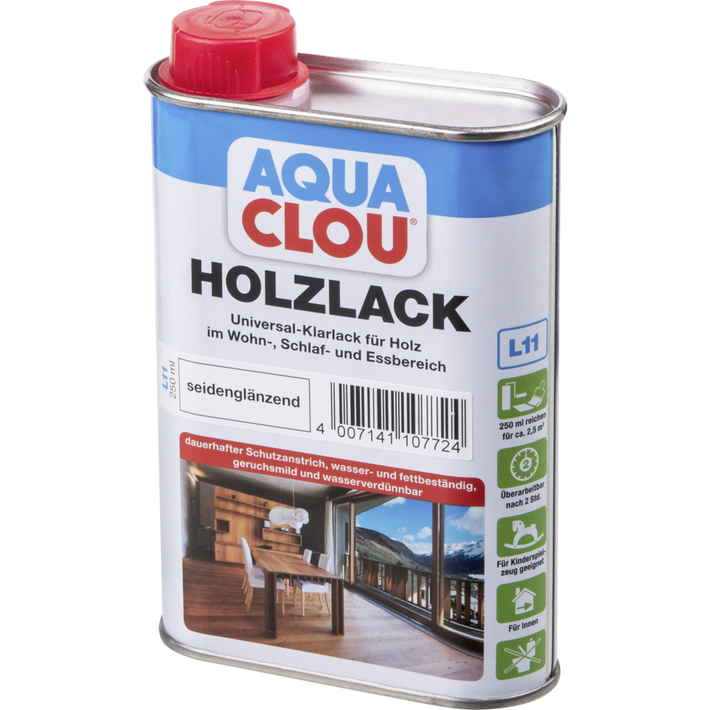 Clou L11 AQUA-Holzlack 250 ml seidenglänzend image number 1