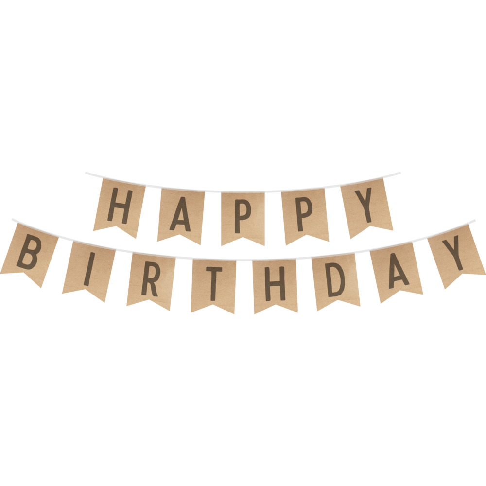 Wimpelkette Happy Birthday Kraftpapier 2,5 m 2 St&uuml;ck image number 1