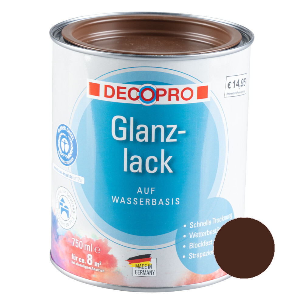 DECOPRO Acryl Glanzlack nussbraun RAL 8011 für innen und außen image number 0