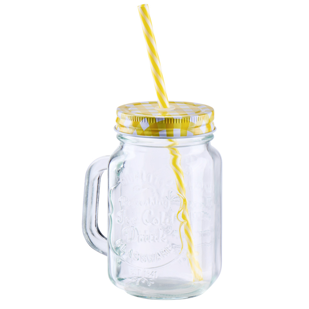 Trinkglas mit Trinkhalm 370 ml - Farbauswahl image number 5