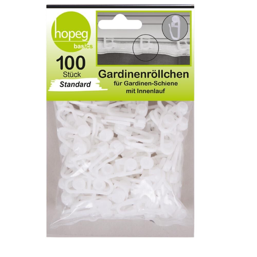 Gardinenröllchen 100 Stück aus Kunststoff