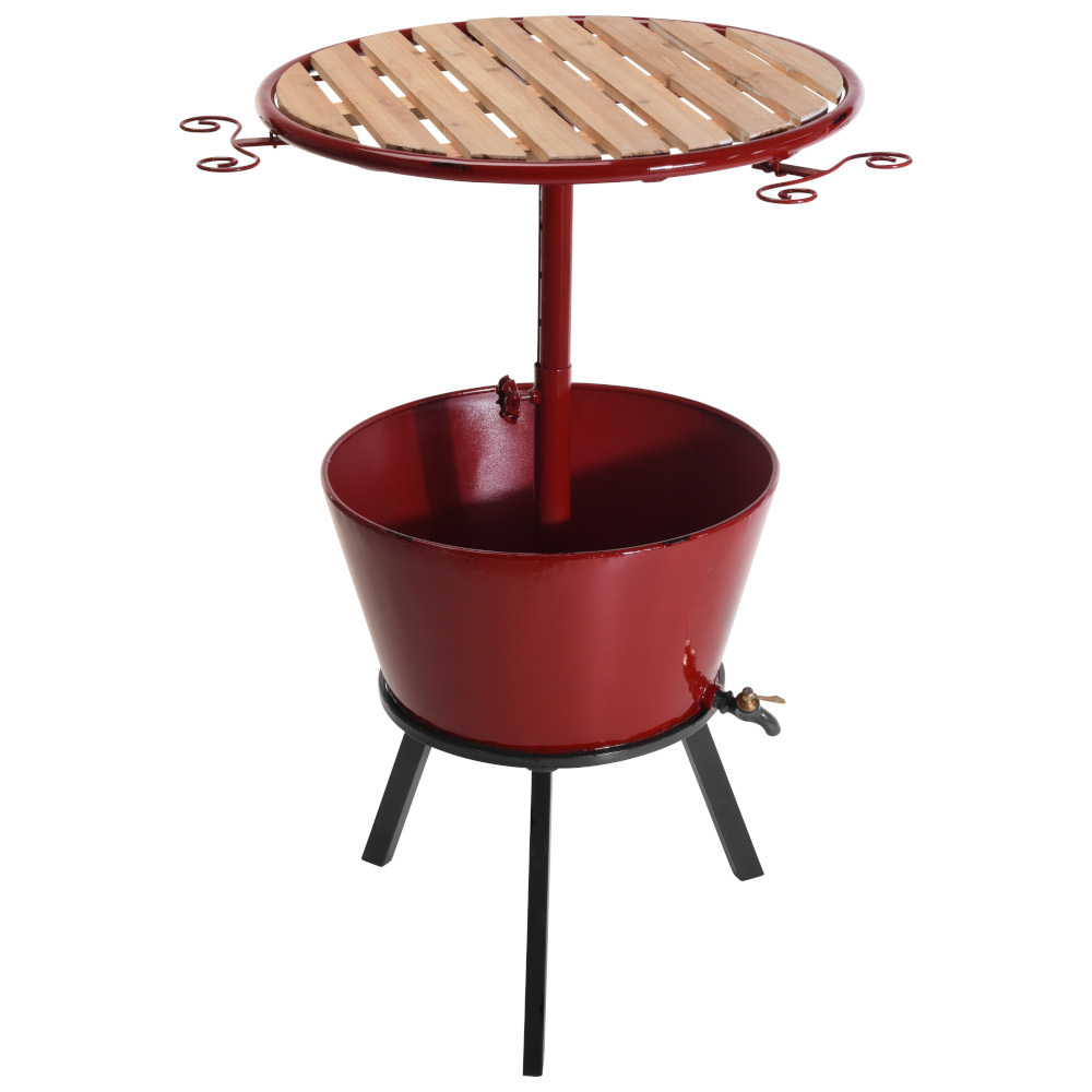 Bartisch aus Metall mit Kühleimer und Glashalterungen