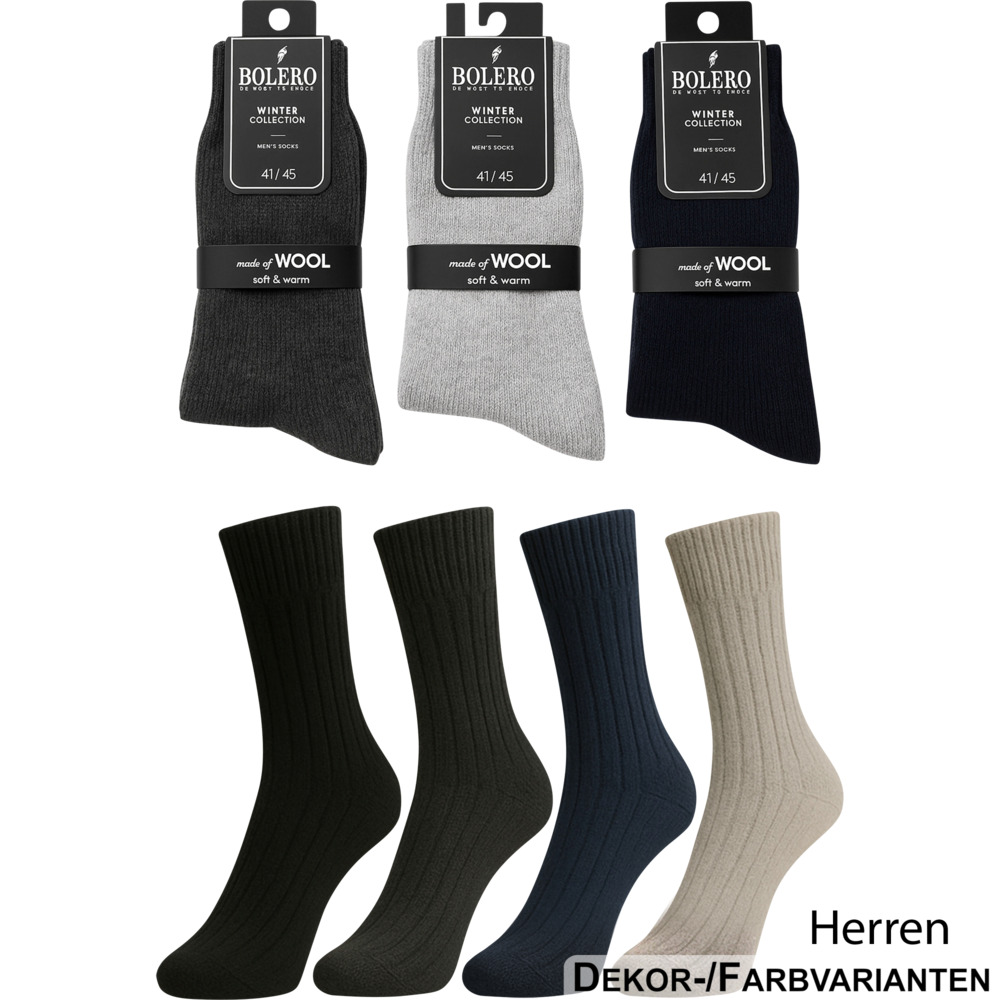 Wollsocken f&uuml;r Damen und Herren 1er-Pack, sortiert