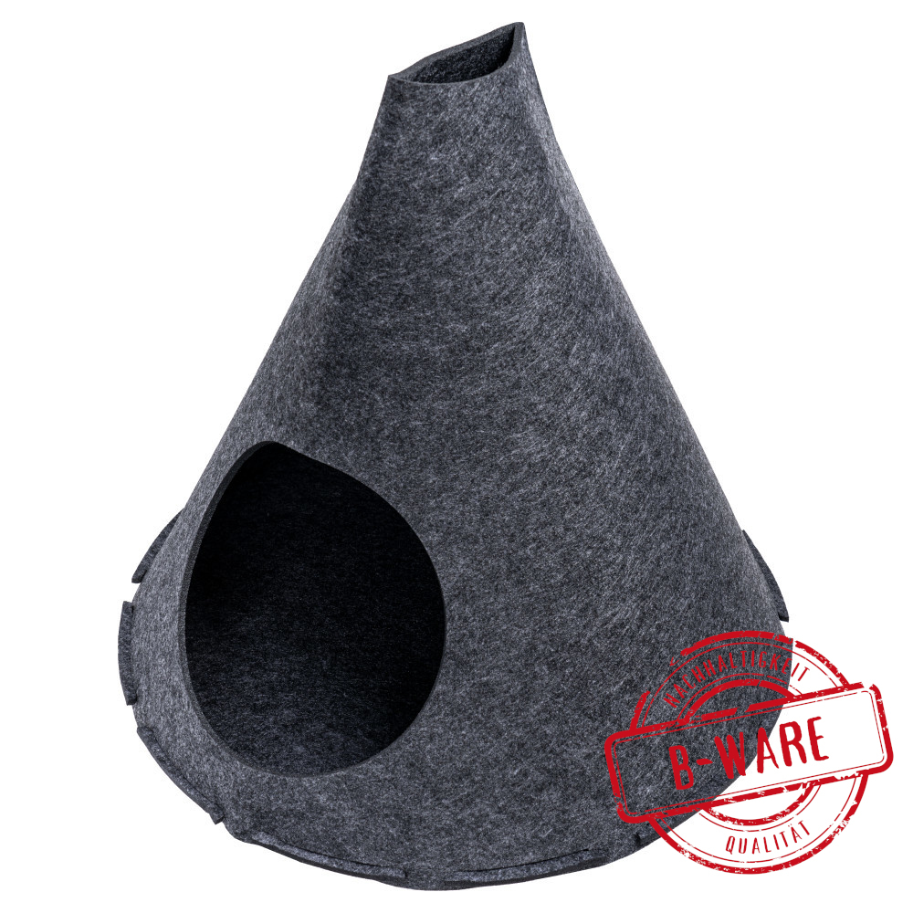 Katzenzelt zusammenfaltbar Ø 49 x 47cm aus Filz - B-Ware