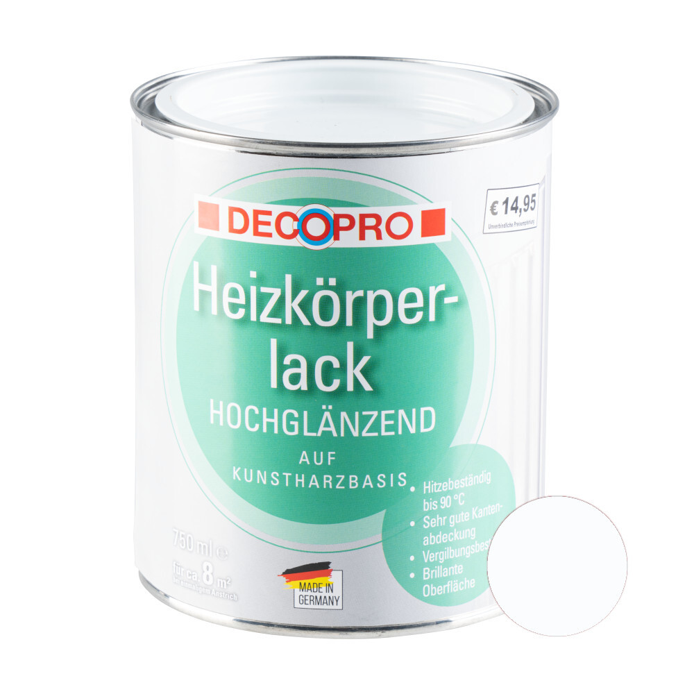 DECOPRO Heizkörperlack 750 ml weiß hochglänzend