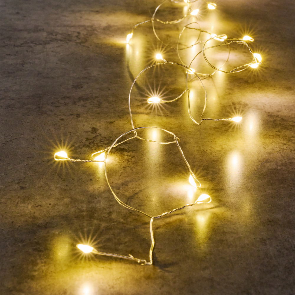 LED-Lichterkette 200 cm Silberdraht 100 LEDs warmwei&szlig;