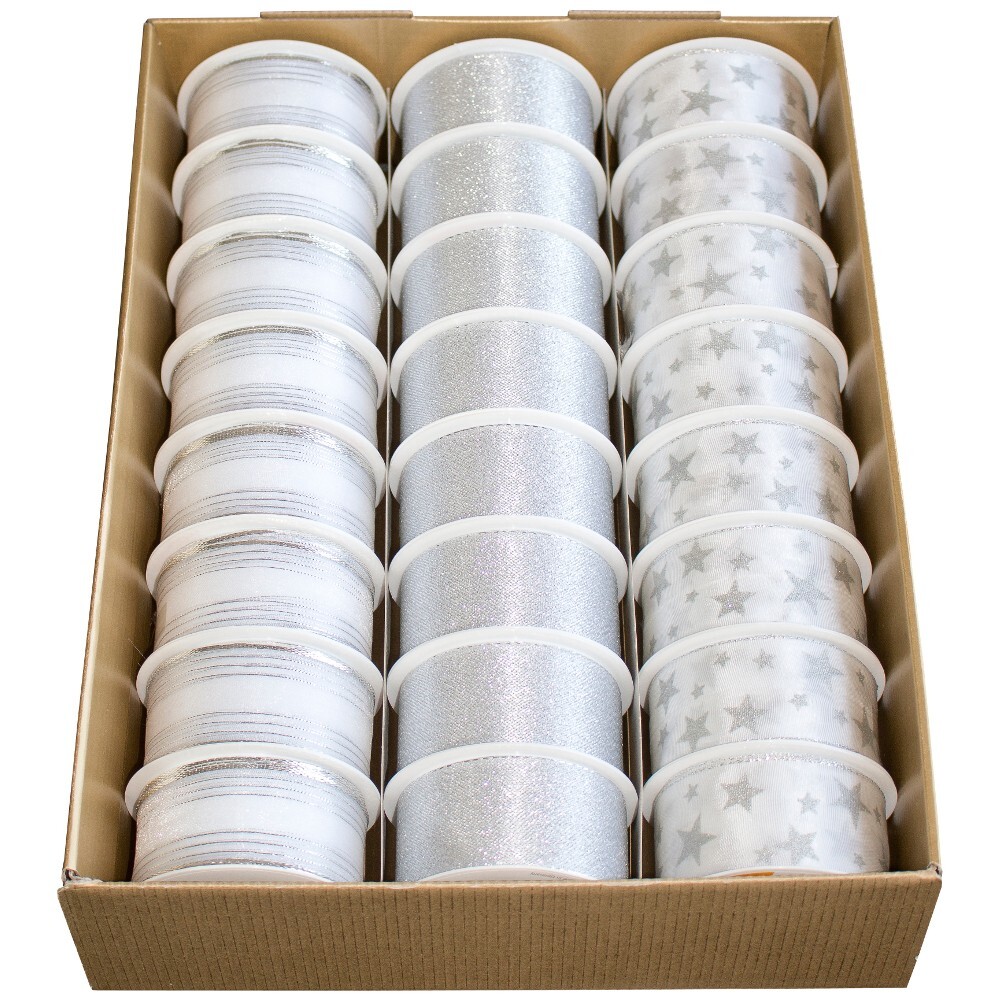 Geschenkband Premium Silber, 2 m x 40 mm image number 0