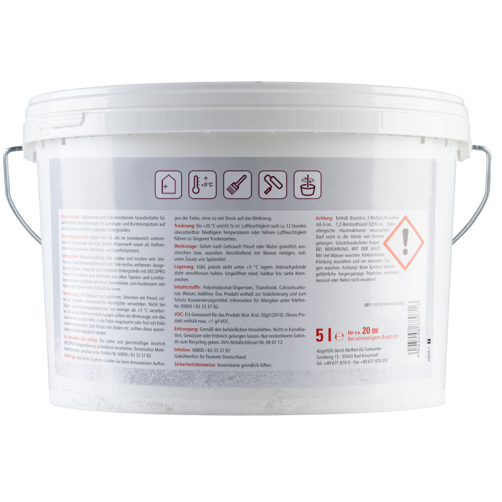 DECOPRO Putzgrundierung 5 Liter weiß matt image number 1