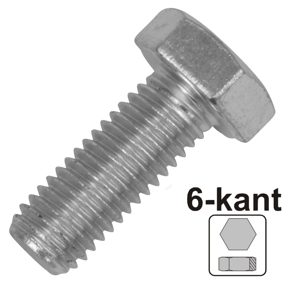 Maschinenschraube 6,0x45 mm M6 DIN933 galvanisch verzinkt