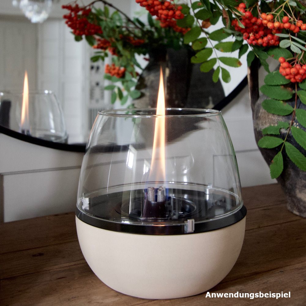 Firefix Tischfeuer Tenderflame „Tulpe“ 18 cm in weiß mit 3-fach Docht image number 2