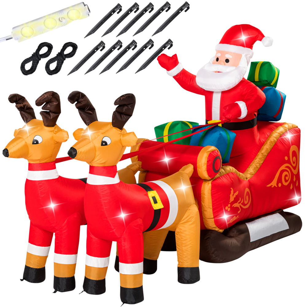 Aufblasbarer LED-Weihnachtsmann mit Schlitten