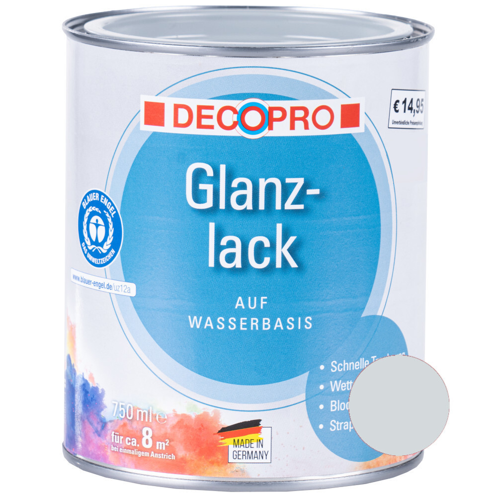 DECOPRO Acryl Glanzlack 750 ml lichtgrau image number 0