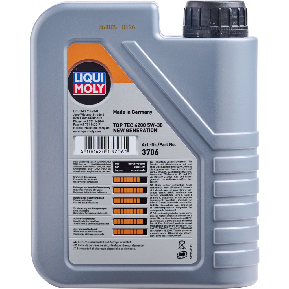 LIQUI MOLY 1 Liter Motoren&ouml;l Top Tec 4200 5W-30 image number 2