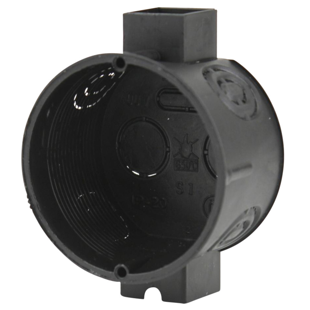 Unterputz-Schalterdose Ø 60mm x 60mm tief in Schwarz