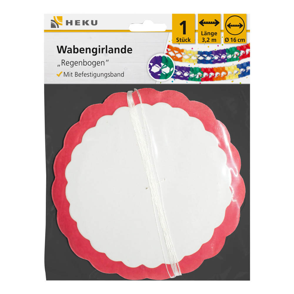Wabengirlande Regenbogen 3,2 m bunt