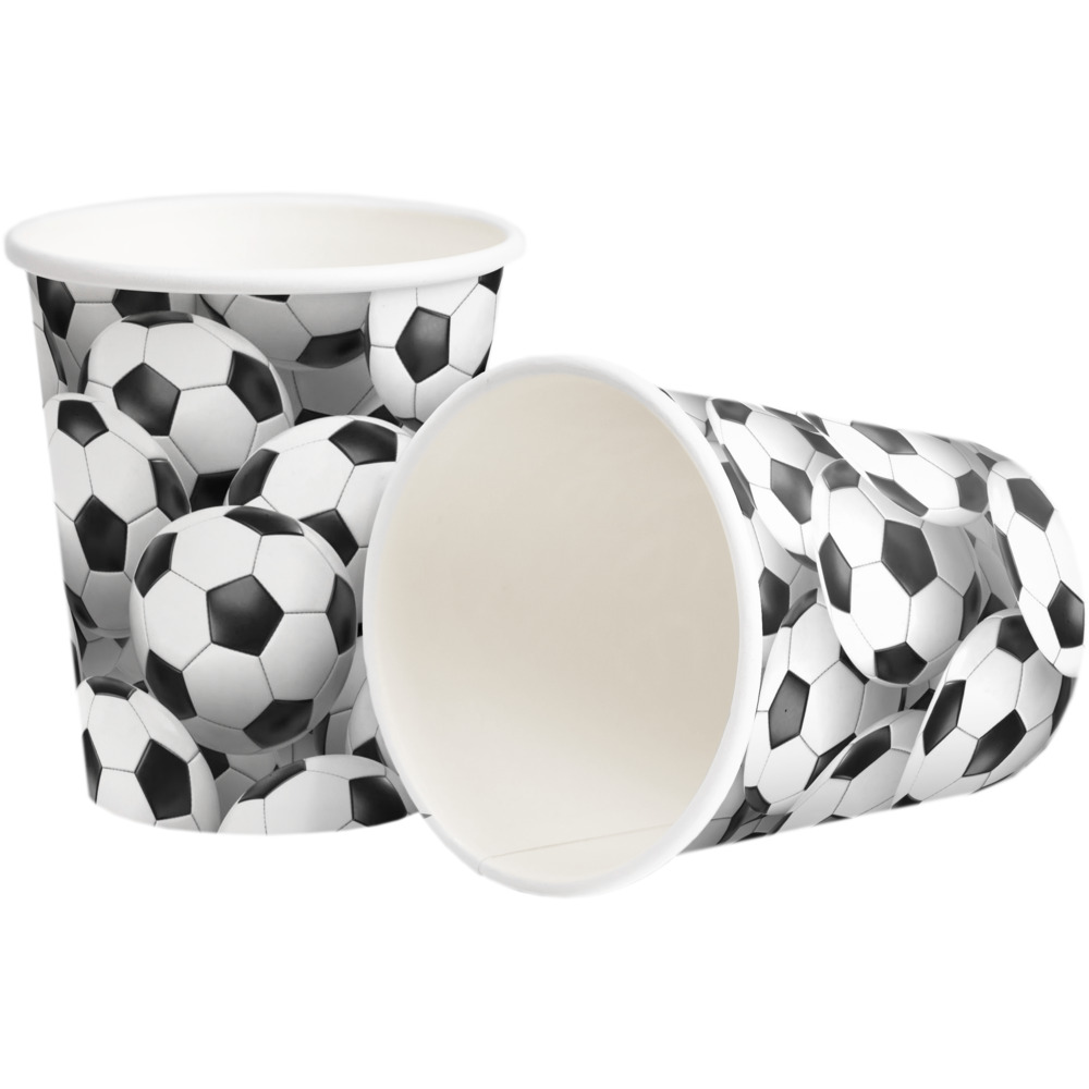 Pappbecher "Fu&szlig;ball-Party" 0,25 Liter, 10 St&uuml;ck