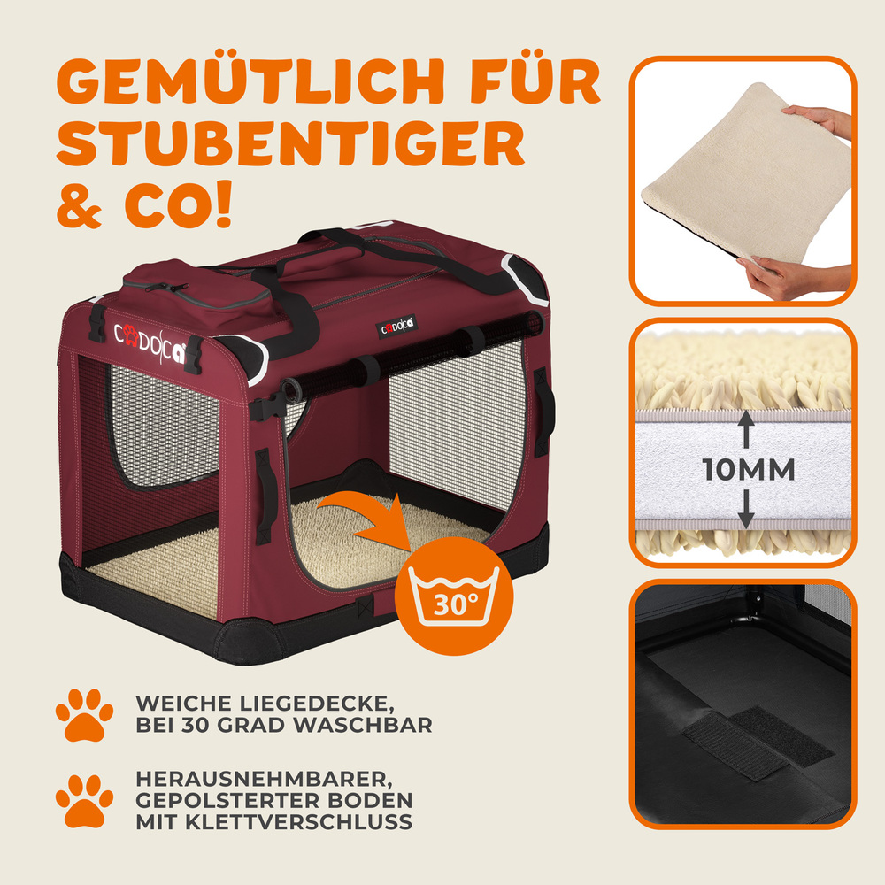 Tiertransportbox M 60 x 42 x 44 cm Dunkelrot image number 3
