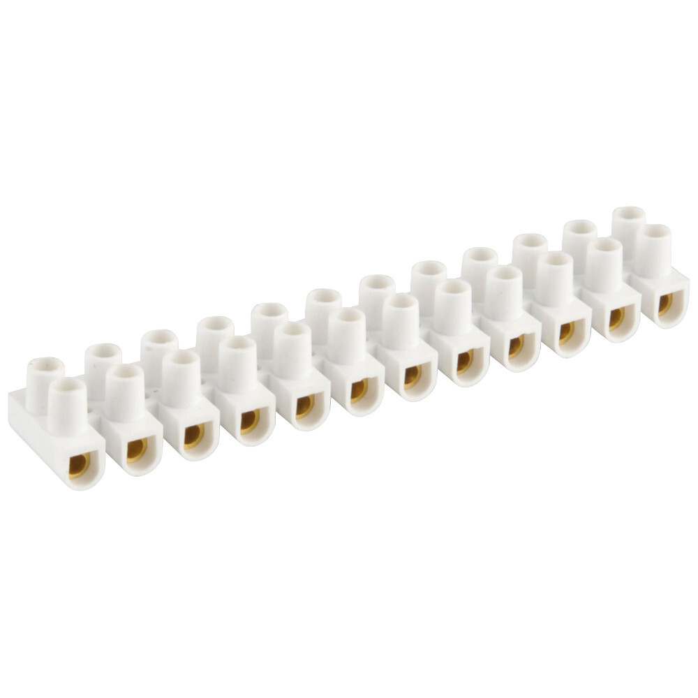Lüsterklemme 1,0 – 4,0 mm² 10 x 12 polig aus Polyethylen in weiß