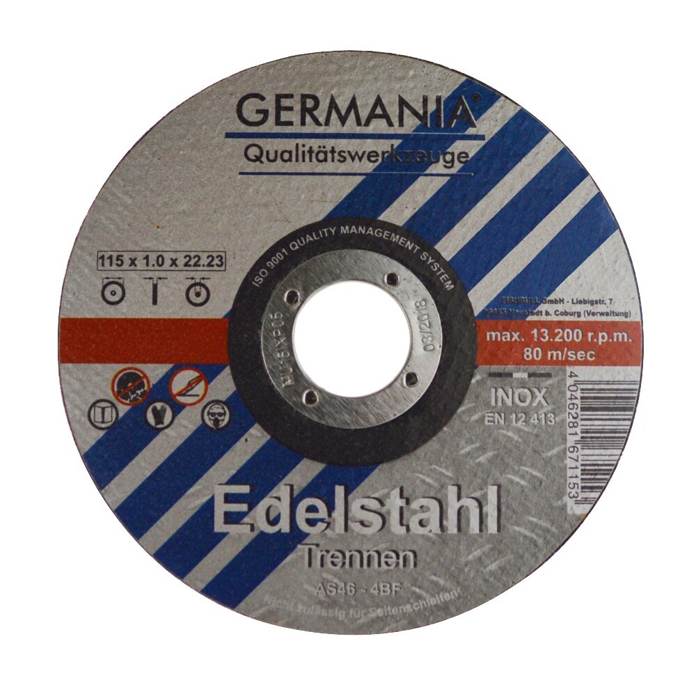 Trennscheibe Edelstahl 115x1x22,23mm 6Stück Trennen Edelstahl Metall