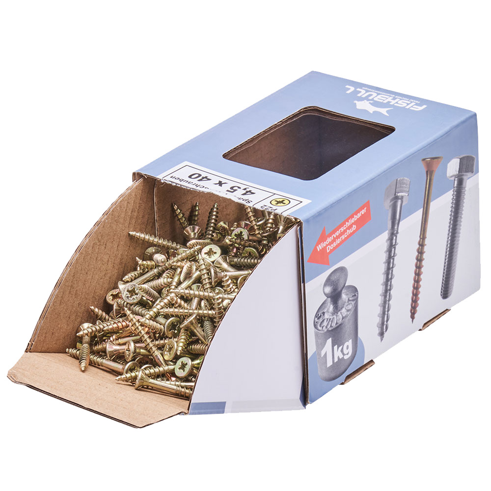 Spanplattenschraube 4,5x40 mm PZ 1kg FISHBULL-Pack Senkkopf Teilgewinde Kreuzschlitz image number 3