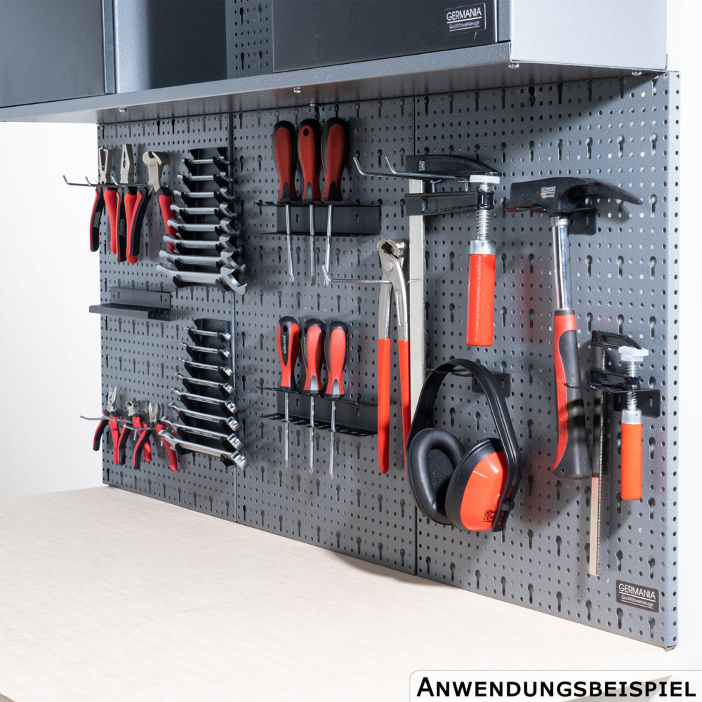 GERMANIA® Lochwand 3-teilig mit Hakensortiment aus Stahlblech image number 5