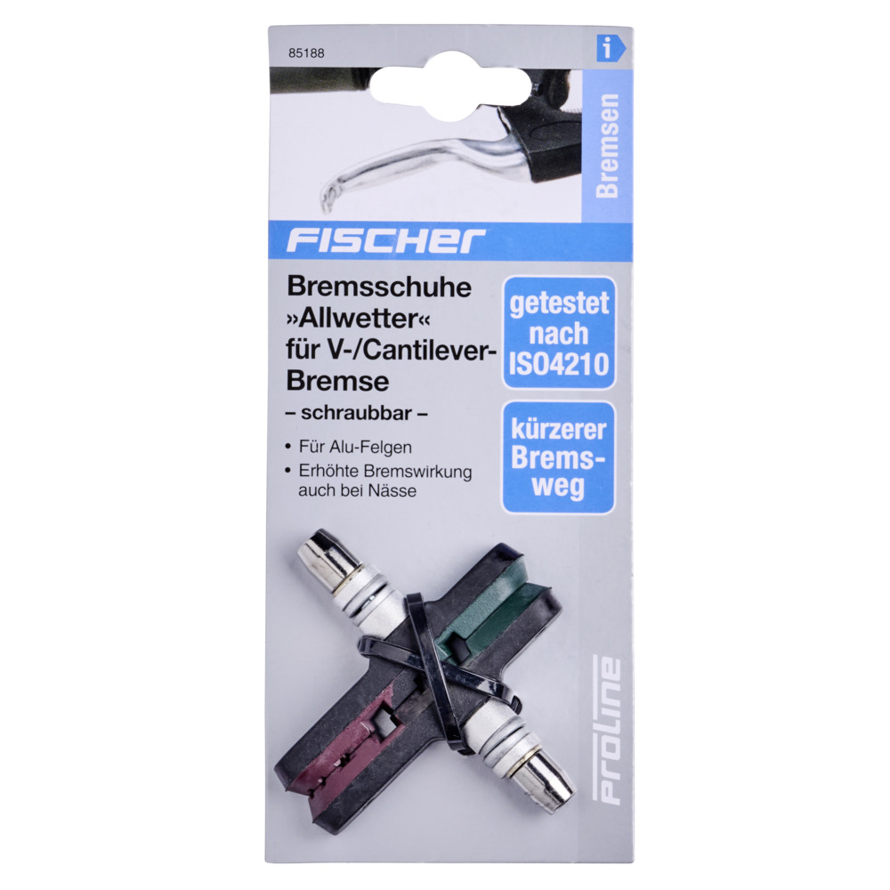 FISCHER Bremsschuhe Allwetter Cantilever Bremsen 2 Stück schraubbar image number 1