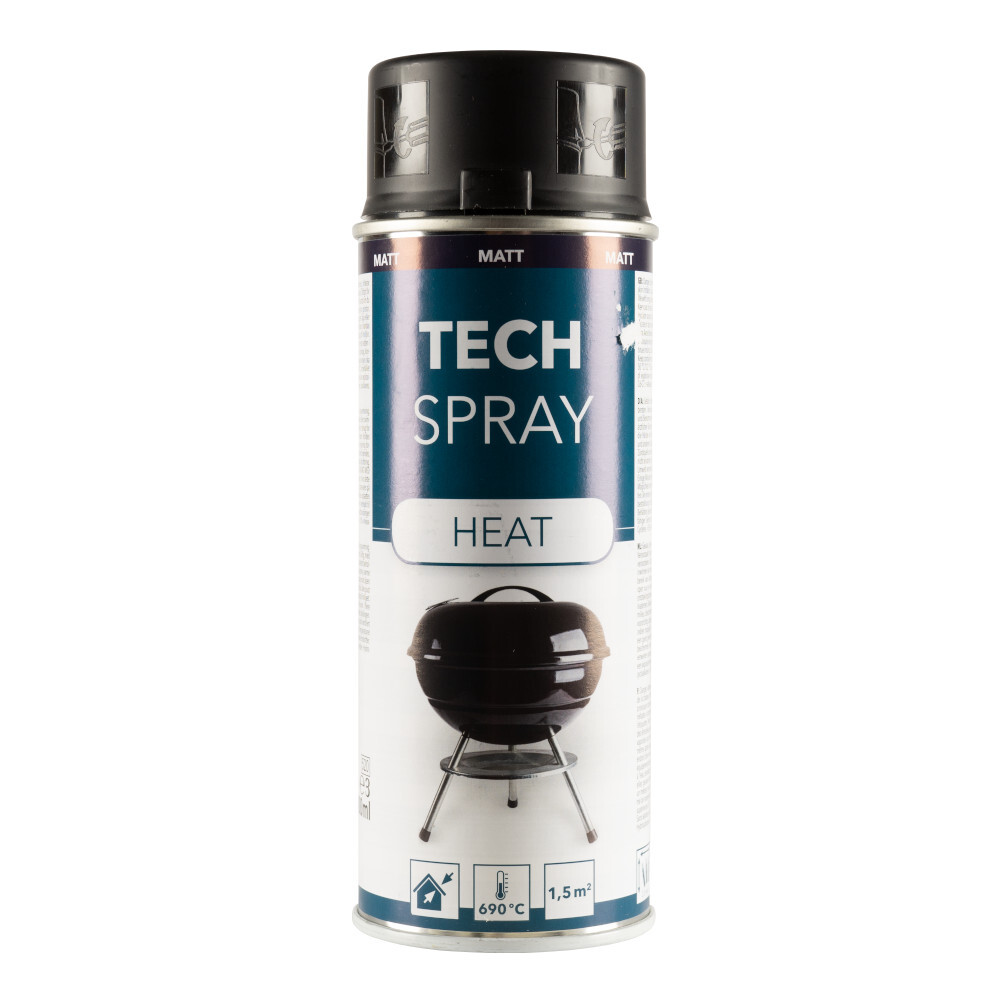 Lackspray 400 ml schwarz 600° hitzebeständig image number 0