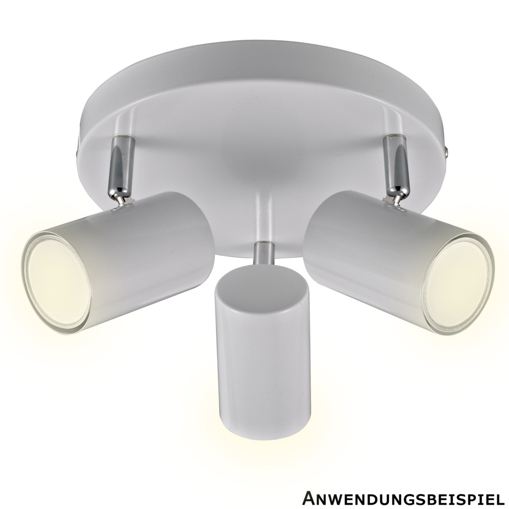 Wohnraumleuchte 3-flammig rund mit Leuchtmittel image number 1