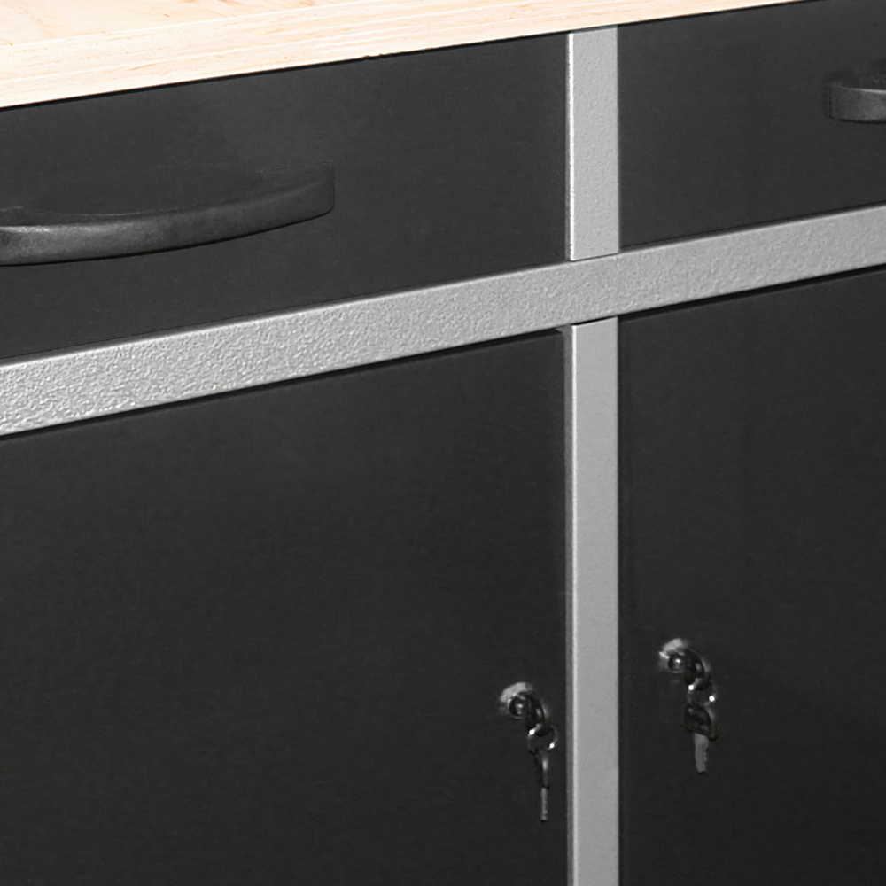 GERMANIA® Werkbank mit Metallgestell und Holz-Arbeitsplatte image number 1