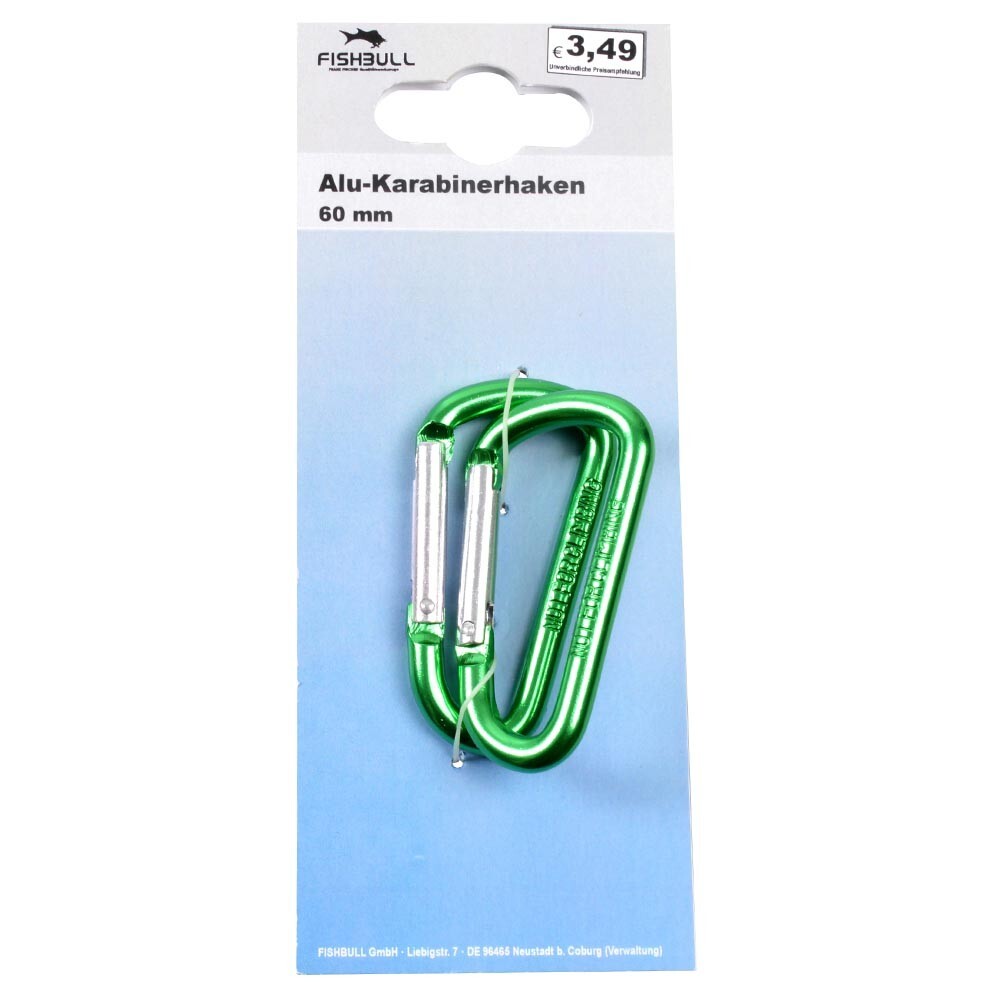 Karabiner 12 x 60 mm Alu 2 Stück grün image number 1
