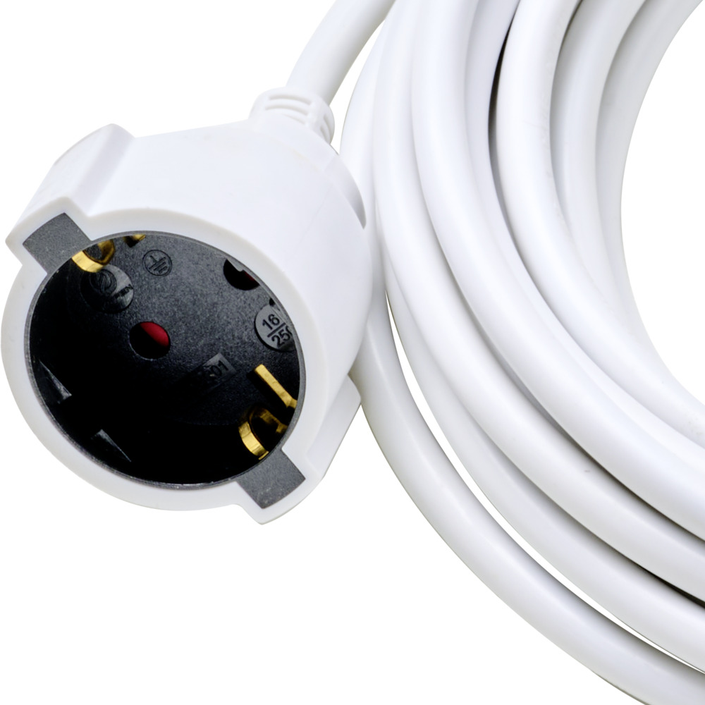 Verlängerungskabel mit Schutzkontakt Stecker 10 m, weiß image number 1