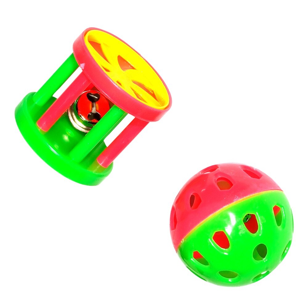 Katzenspielzeug Ball und Rolle mit Glöckchen