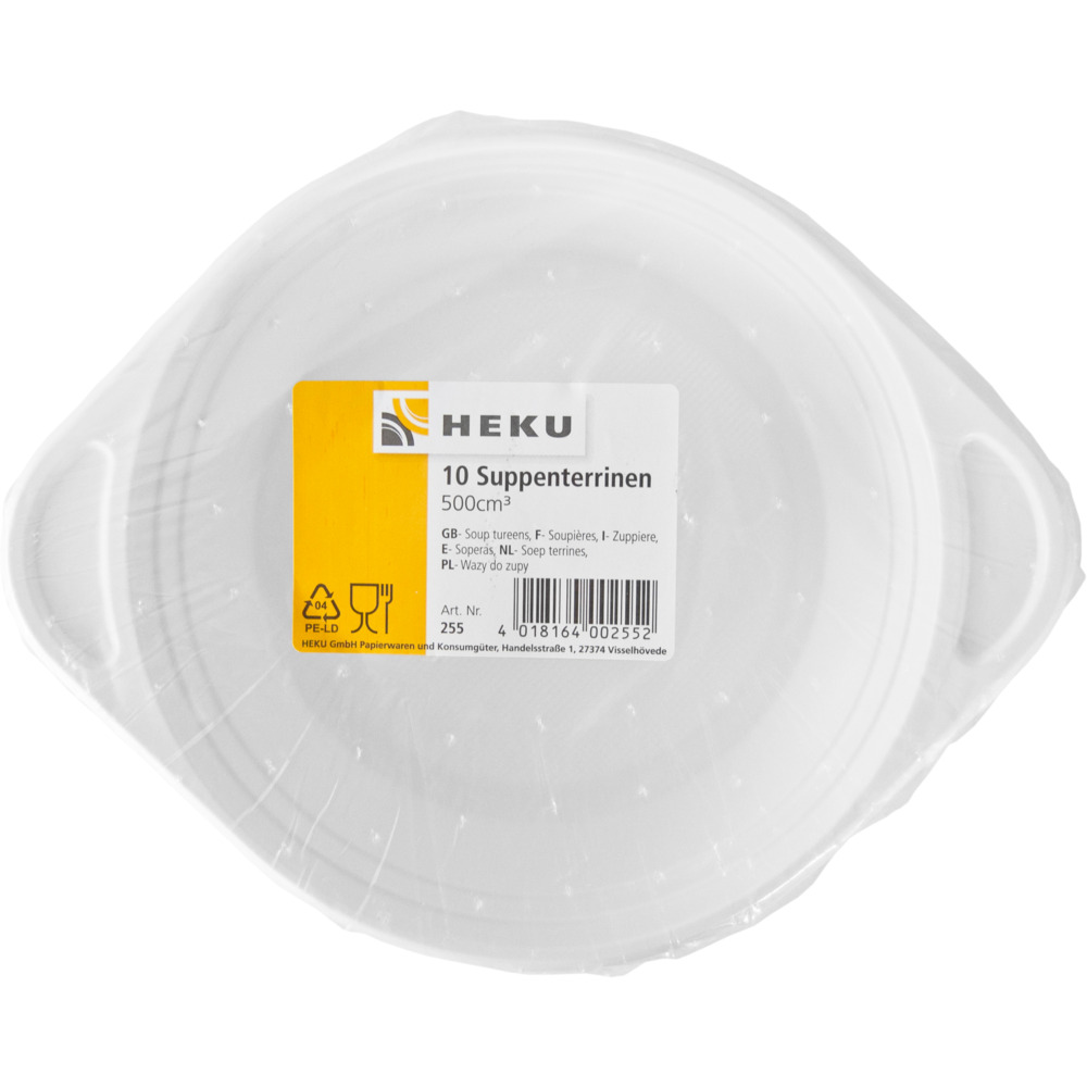 Suppenschüssel weiß, 500ml, 10 Stück Kunststoff
