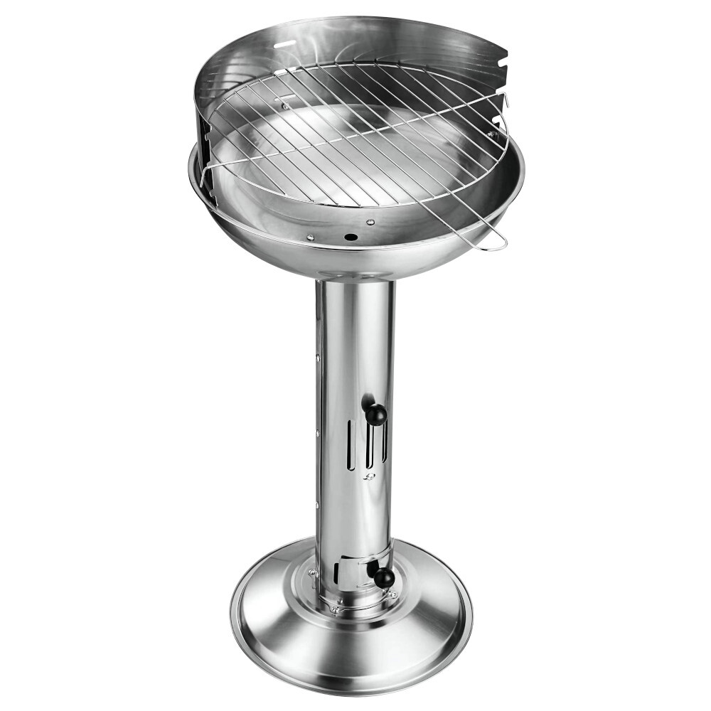 Säulengrill rund aus Edelstahl mit Bodenplatte image number 1