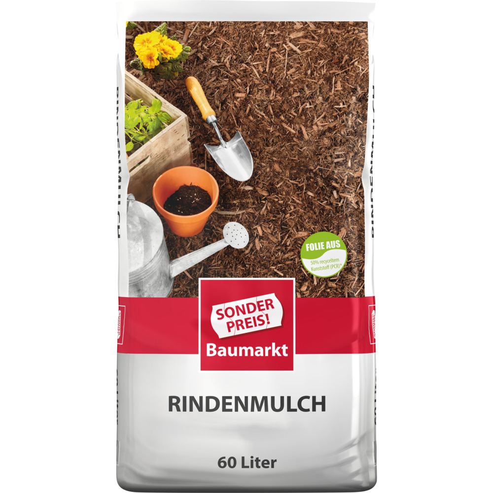 Sonderpreis Baumarkt Rindenmulch 60 Liter aus 100% Nadelholzrinde image number 0