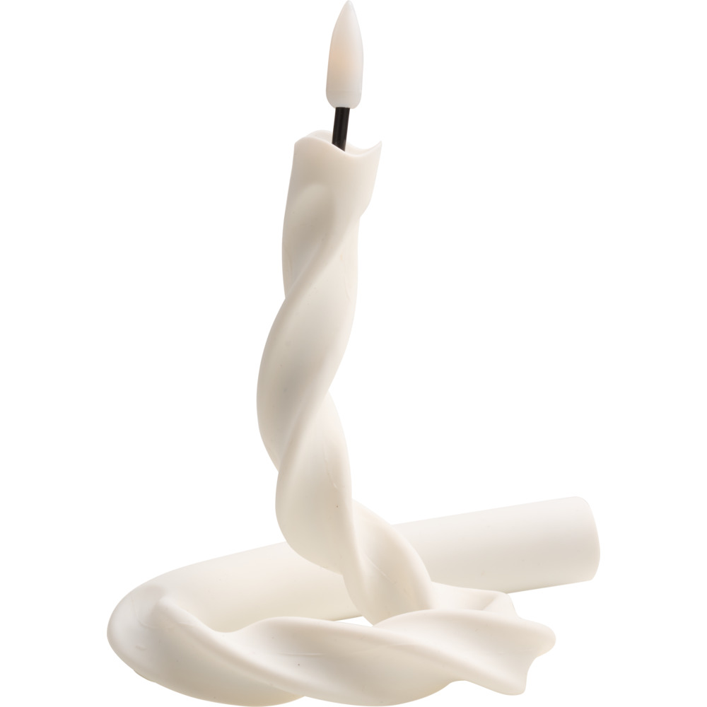 LED-Kerze flexibel twisted 41 cm, Akkubetrieb, wei&szlig;