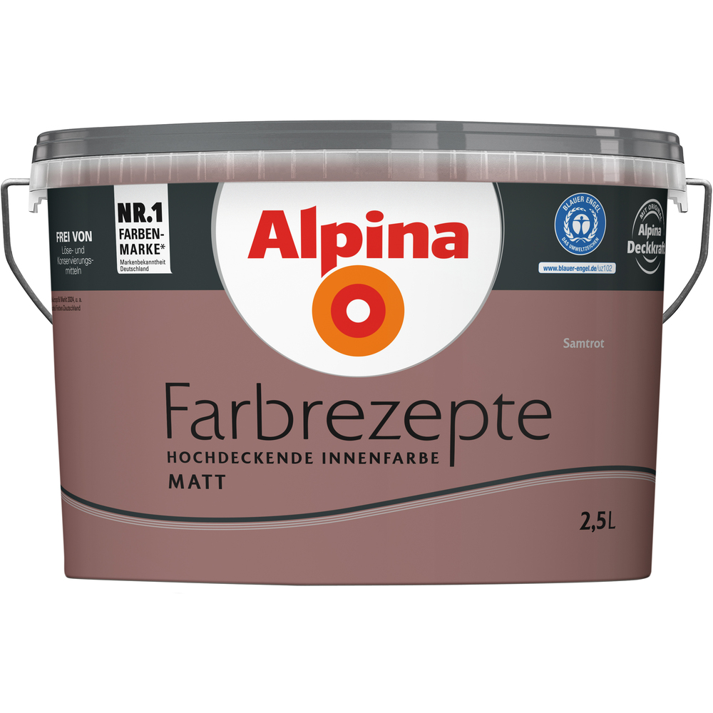 Alpina Farbrezepte "Samtrot" matt 2,5 Liter image number 0