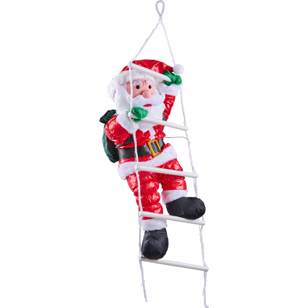 Weihnachtsmann auf LED Leiter