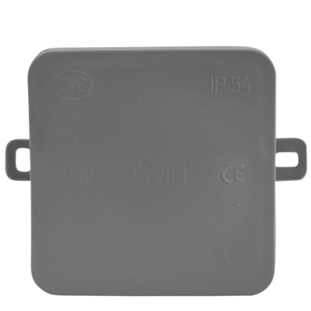 Aufputz Abzweigdose grau, für Feuchträume 75 x 75 x 40 mm