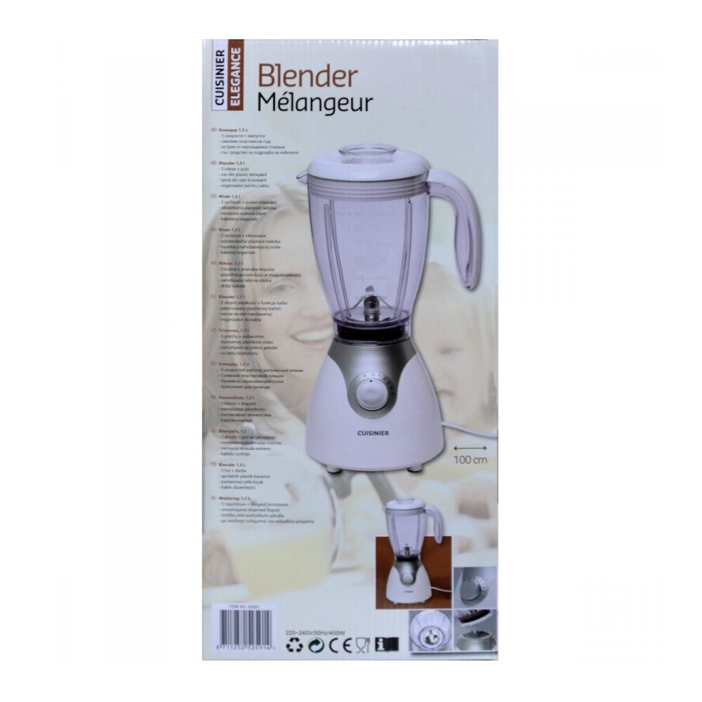Küchenmixer 1,5 Liter aus Kunststoff mit Edelstahlklinge image number 1