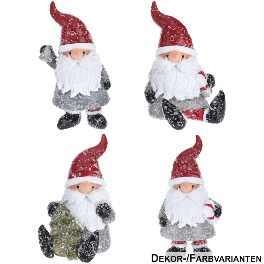 Dekofigur Weihnachtsmann 12 cm beflockt in verschiedenen Ausführungen