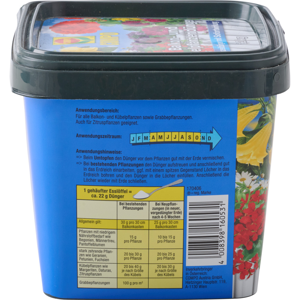 COMPO Balkon- und K&uuml;belpflanzend&uuml;nger 1,2 kg image number 1