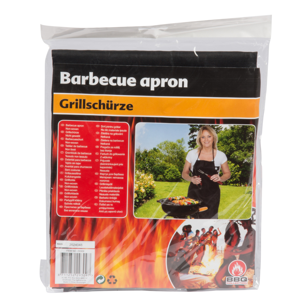 Grillschürze 70 x 84 cm aus schwarzem Textil