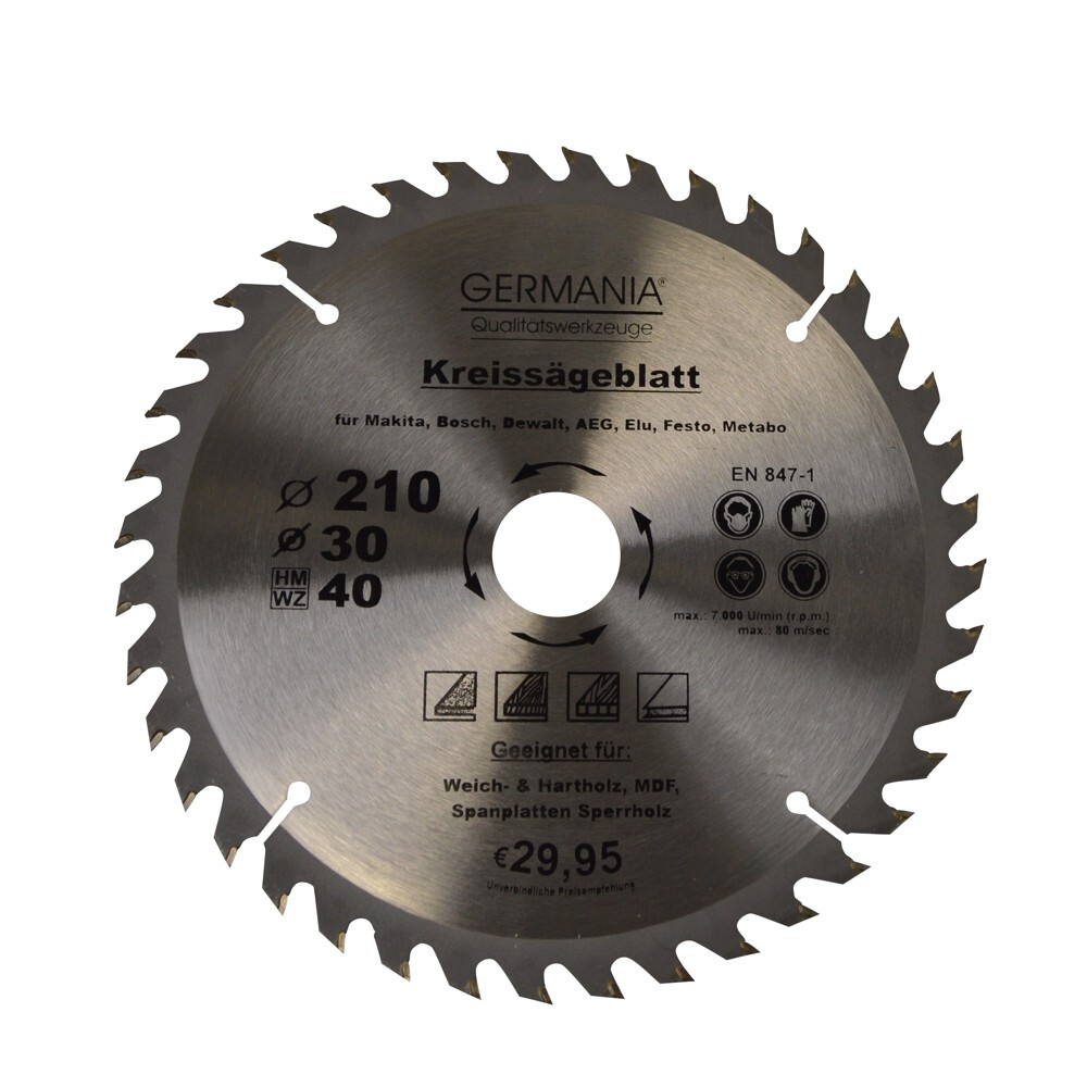 H.M Holz Sägeblatt Durchmesser Ø 210 mm und 40 Zähnen image number 0
