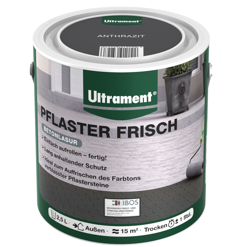 Ultrament Betonlasur Pflaster Frisch 2,5 Liter anthrazit