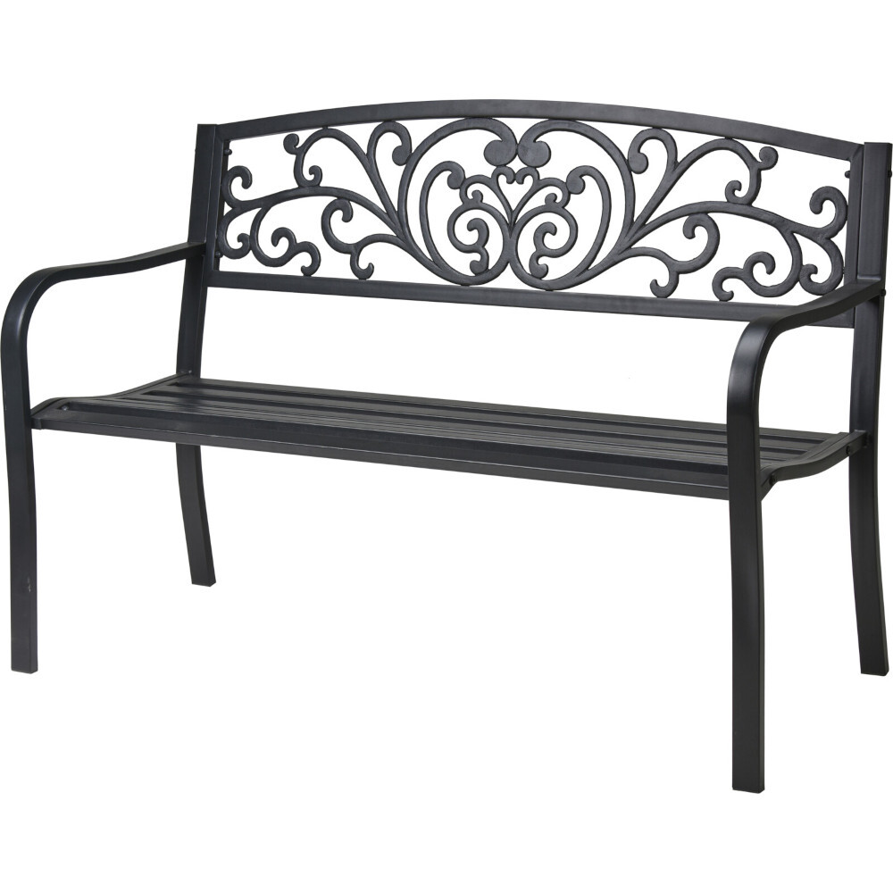 Sitzbank 127x60x85 cm aus Metall in Schwarz